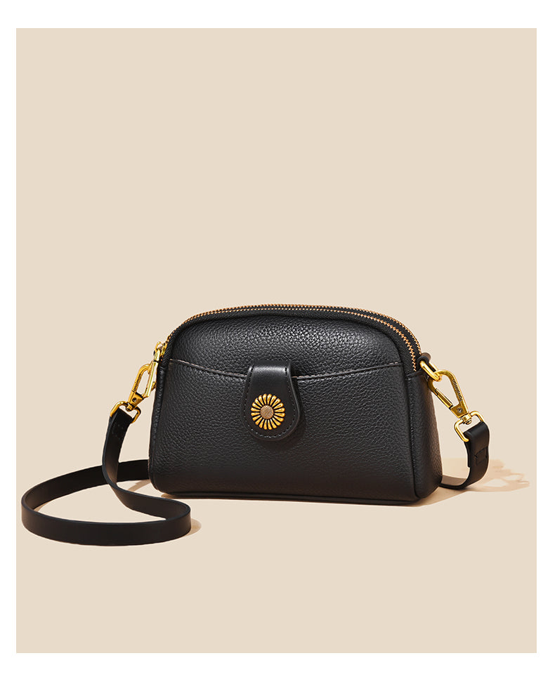 Sac bandoulière souple en cuir confortable pour femmes - Nouveau sac à rabat zippé tendance et polyvalent printemps été pour filles