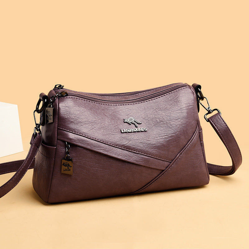 Nouveau sac à bandoulière en cuir souple de grande capacité