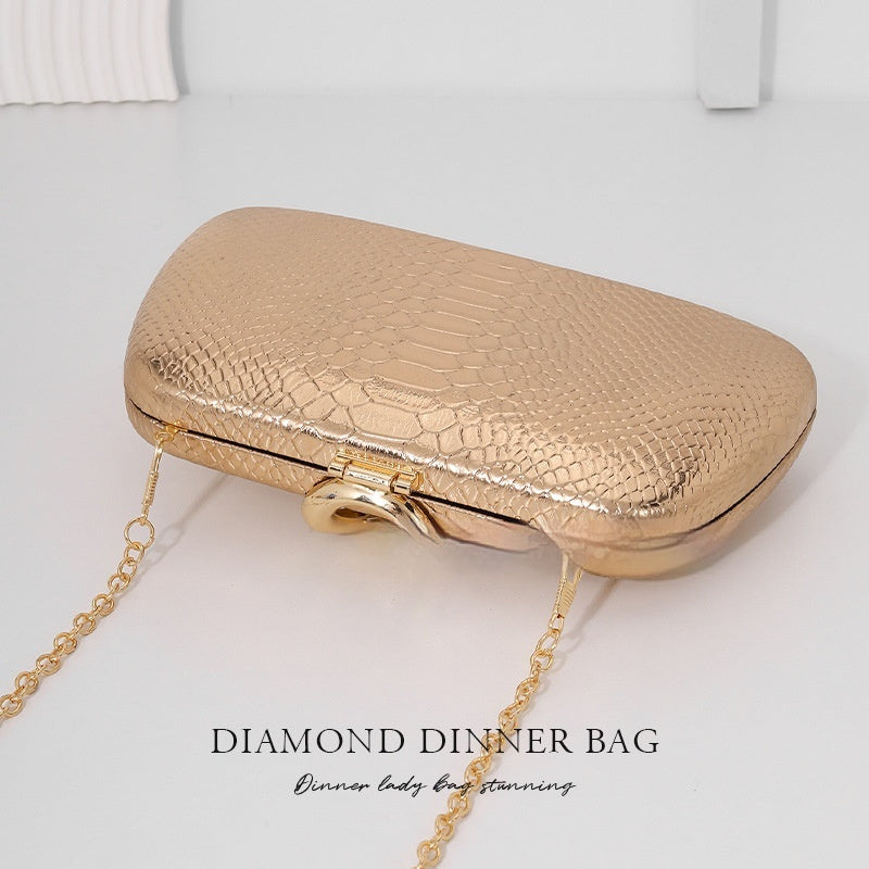 Snake-Print Evening Tote