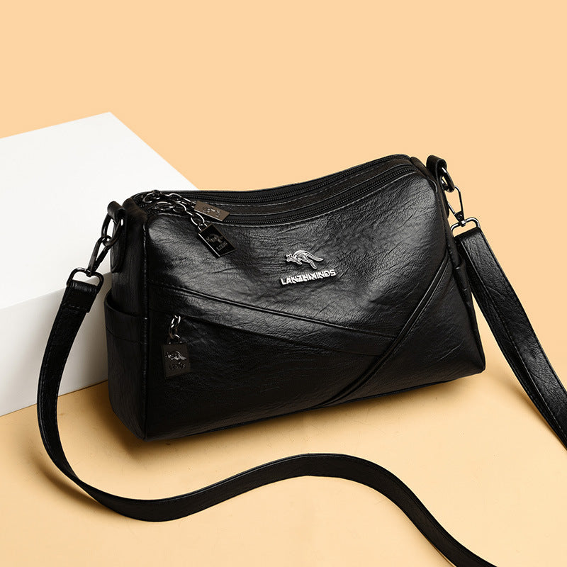 Nouveau sac à bandoulière en cuir souple de grande capacité