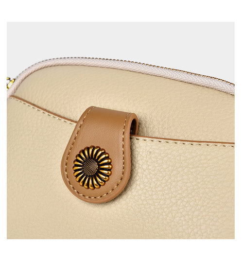 Sac bandoulière souple en cuir confortable pour femmes - Nouveau sac à rabat zippé tendance et polyvalent printemps été pour filles