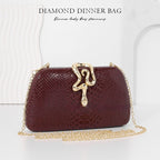 Snake-Print Evening Tote